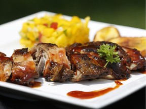 Jerk Chicken with Mango Salsa at Lil' Negril  (Julie Oliver / Ottawa Citizen)