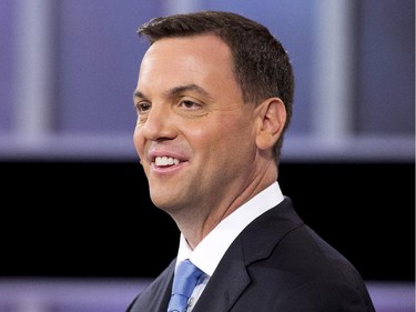 Ontario PC leader Tim Hudak takes part in the live leaders debate at CBC during the Ontario election in Toronto on Tuesday, June 3, 2014.