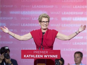 Kathleen Wynne speaks to supporters after bringing the Liberals to a majority.