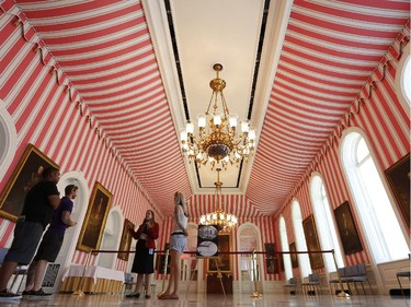 Members of the public visit the Tent Room of Rideau Hall as part of the Doors Open Ottawa weekend on Saturday, June 7, 2014.