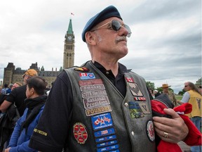Michael Blow joined other veterans as "Rock the Hill" takes place on Parliament Hill with veterans, families and supporters hoping to draw attention to the problems Canadian veterans are facing.