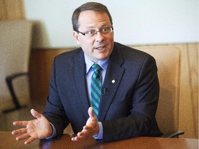 Mike Schreiner, leader of the Green Party of Ontario, talks to the Ottawa Citizen editorial board Wednesday, June 4, 2014.