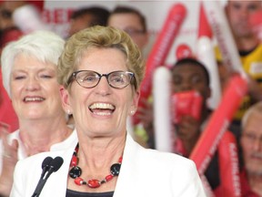 Ontario Liberal Leader Kathleen Wynne is seen at an election rally in Kitchener, Ont., on Sunday, June 8, 2014.