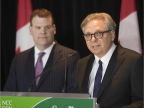 OTTAWA, ON: FEBRUARY 3, 2014:  John Baird (left) announces  Mark Kristmanson  (right) as the new CEO of the NCC. ( Chris Mikula / Ottawa Citizen) For CITY story Assignment # 116013