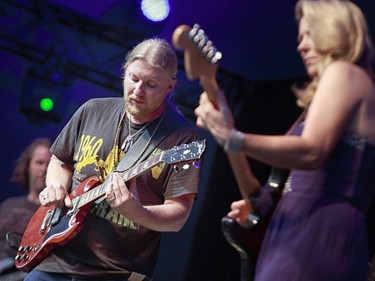 Susan Tedeschi, right, and Derek Trucks of the Tedeschi Trucks Band perform on Monday, June 23, 2014 on the main stage at the Ottawa Jazz Festival.