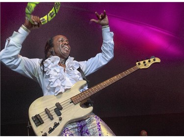 Verdine White of Earth, Wind and Fire on the Main Stage  for the 2014 Ottawa Jazz Festival.