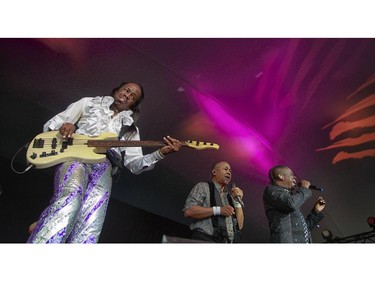 Verdine White, Ralph Johnson and Philip Bailey of Earth, Wind and Fire  on the Main Stage for the 2014 Ottawa Jazz Festival.