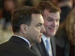 Ontario PC leader Tim Hudak (left)  with  John Baird (right) on May 13, 2014.