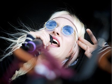 Sarah Blackwood of Walk off the Earth, a Canadian indie band performed on the Claridge Stage at Ottawa Bluesfest at The Canadian War Museum Sunday July 8, 2012.