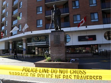 Police are investigating a fatal stabbing on Besserer Street in front of the Les Suites Hotel, June 7, 2014.