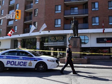 Police are investigating a fatal stabbing after a high school prom party on Besserer Street in front of Les Suites Hotel, June 7, 2014.
