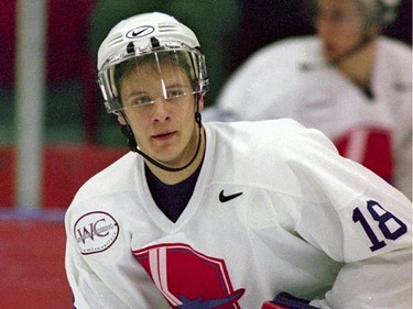 Windsor Spitfire Jason Spezza, 18, skates during his first practice with the team on this Nov. 21, 2000 photo