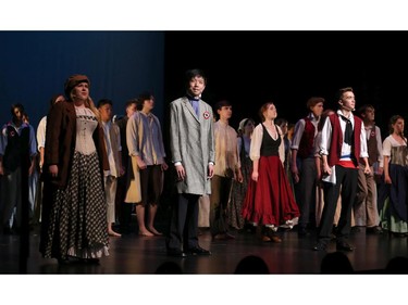 Students perform an excerpt from Les Miserables, Nepean High School, during the 9th annual Cappies Gala awards, held at the National Arts Centre, on June 08, 2014, in Ottawa, Ont.