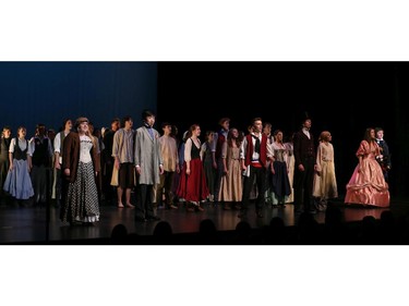 Students perform an excerpt from Les Miserables, Nepean High School, during the 9th annual Cappies Gala awards, held at the National Arts Centre, on June 08, 2014, in Ottawa, Ont.