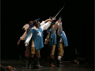 Students perform an excerpt from The Three Musketeers, Holy Trinity Catholic High School, during the 9th annual Cappies Gala awards, held at the National Arts Centre, on June 08, 2014.