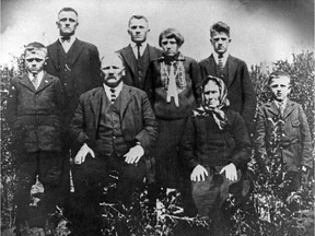 The Easter 1925 shot shows the Yaworsky family in Alberta in 1925. The patriarch and matriarch are Yurko and Pearl Yaworsky, and they are surrounded by, L to R: Joe, Mike, John, Effie, Nick and Morris.
