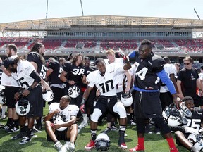 The Ottawa Redblacks held their first practice ever at the new TD Place stadium at Lansdowne Park Friday.