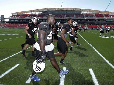The Ottawa Redblacks held their first practice ever at the new TD Place stadium at Lansdowne Park Friday, June 27, 2014.