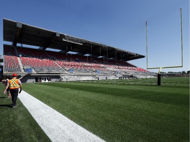 The Ottawa Redblacks held their first practice ever at the new TD Place stadium at Lansdowne Park Friday, June 27, 2014.