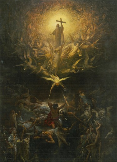 The Triumph of Christianity over Paganism, an illustration from Dore's popular illustrated bible. (Art Gallery of Hamilton)