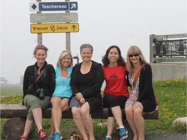 There are many activities for visitors to Tremblant. Janet Wilson, left, and her chums Lynne Burnside, Karen Turner, Joanne Erbach and Jennifer Nicol, took the Panoramic Gondola ride up to the summit of Mont Tremblant- the highest peak in the Laurentians at 875 metres.