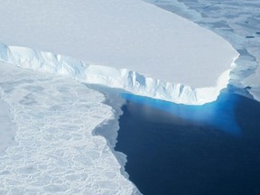 This undated handout photo provided by NASA shows the Thwaites Glacier in West Antarctic.