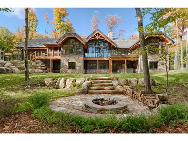 The Grande Foret Villa is a 5,700-square-foot, five-bedroom home located on a private five-acre lot in Mont Tremblant.