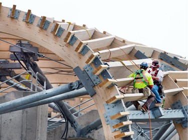 Workers continue to work against the clock as work at the stadium at Lansdowne Park continues. Photo taken at 14:08 on Wednesday, June 11, 2014.