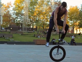 Maxime Peabody, a unicyclist who is heading to world championships at the end of the month in Montreal.