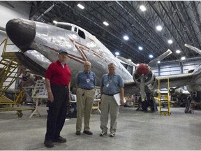 Tim Timmins,  Richard Lodge and Bill Tate are volunteer aviation buffs at the Aviation Museum who are restoring Canada's last surviving North Star plane. This North Star was built in 1948 for the Royal Canadian Air Force.