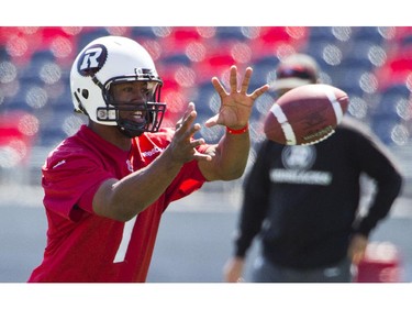 Redblacks held their final practice at TD Place on Thursday before road game at Hamilton on Saturday. #1 QB Henry Burris.