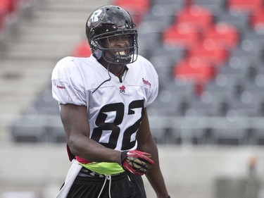 #82 Fred Rouse. RedBlacks practice at TD Place July 30 2014.