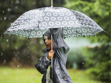 7-year-old Abhimanyu Sumdran enjoys an afternoon shower during a picnic at Saunders Farm. Hundreds of people from the Ottawa indian community took part in the India Canada Association: Unity Picnic at Saunders Farm in Munster, July 27, 2014.