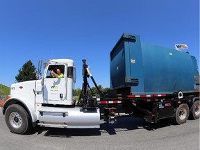 A new Waste Management vehicle enters Carp Road landfill.