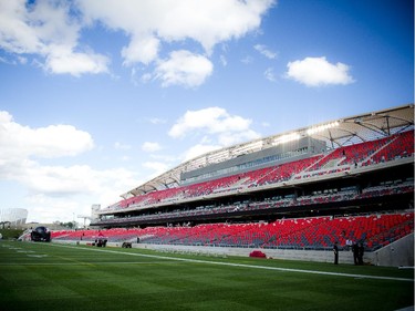 A view of the stadium on the official opening of TD Place at Lansdowne Wednesday July 9. 2014.