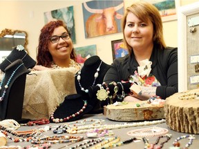 Angela Williams (L) and Audrey Hayes (R) of re:Purpose, a jewellery store and one of five social enterprises operated by the non-profit, Operation Come Home. (Jean Levac / Ottawa Citizen)  ORG XMIT: 0719 socialent