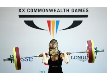 GLASGOW, SCOTLAND - JULY 26:  Marie-Julie Malboeuf of Canada in action during the Women's 58kg A Final at Scottish Exhibition And Conference Centre during day three of the Glasgow 2014 Commonwealth Games on July 26, 2014 in Glasgow, United Kingdom.