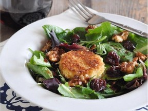 Celebrate the arrival of tart cherries with this sensational Cherry, Goat Cheese  and Candied Walnut Salad with Cherry Balsamic Vinaigrette