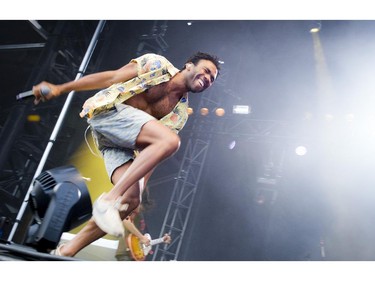 Childish Gambino brought his high energy to the Claridge Homes Stage at Bluesfest Saturday July 12, 2014.  ( Ashley Fraser / Ottawa Citizen )