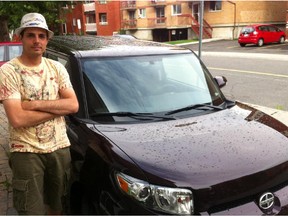 Cutline: Lowertown resident Adam Zimmerman's brand new car has heat damage from Canada Day fireworks, which will cost him $1000 for his insurance deductible. Photo: submitted by Adam Zimmerman