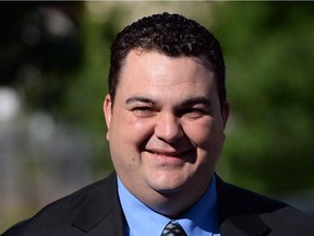 MP Dean Del Mastro arrives at court in Peterborough, Ont., on Monday June 23, 2014. The lawyer for former Conservative MP Dean Del Mastro is trying to undermine the credibility of the Elections Canada investigator who led the case against his client.THE CANADIAN PRESS/Sean Kilpatrick