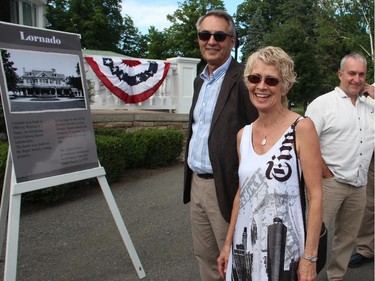 Donna Boag, seen with her husband, Peter, wore an American-themed dress by coincidence to the U.S. Embassy's annual Independence Day party, held Friday, July 4, 2014.