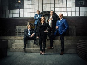 The cast of Dragons' Den. The federal government is turning to the popular CBC show for ideas on how to shake up policy-making.