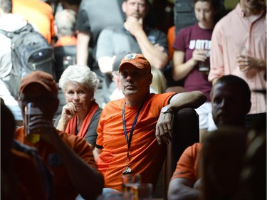 Fans cheering for Netherlands watches the FIFA World Cup 2014 match between Netherlands and Argentina at Hooley's on Wednesday, July 9, 2014.