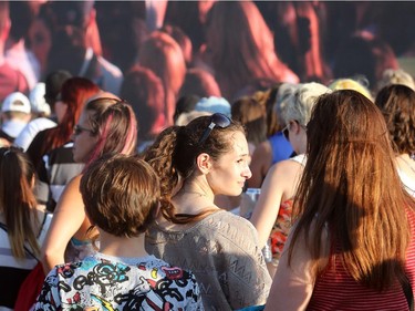 Fans in front of the main stage, waiting for Lady Gaga's show on July 5  -  day three of Bluesfest at LeBreton Flats.