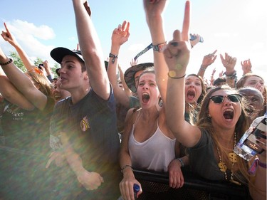 Fans of the band "Tyler, the Creator" on the Claridge Homes Stage at Bluesfest.