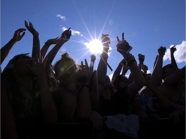 Fans of the band "Tyler, the Creator" on the Claridge Homes Stage at Bluesfest.