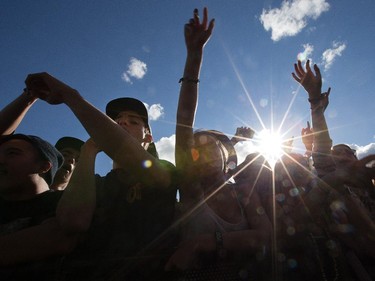 Fans of the band "Tyler, the Creator" on the Claridge Homes Stage at Bluesfest.