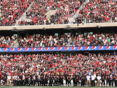 First national anthem being sung at the franchise opener of the Ottawa Redblacks against the Toronto Argonauts at TD Place on Friday, July 18, 2014.