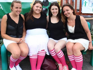 From left, Danielle MacDonald, Alex Howell, Rachel Rappaport and Laura LeBel at the Elmdale Lawn Bowling Club on Wednesday, July 2, 2014, for the Lawn Summer Nights fundraiser for cystic fibrosis.